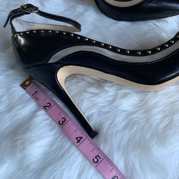 Levity Black Leather Heels Mesh Side Panel - Picture 10 of 12